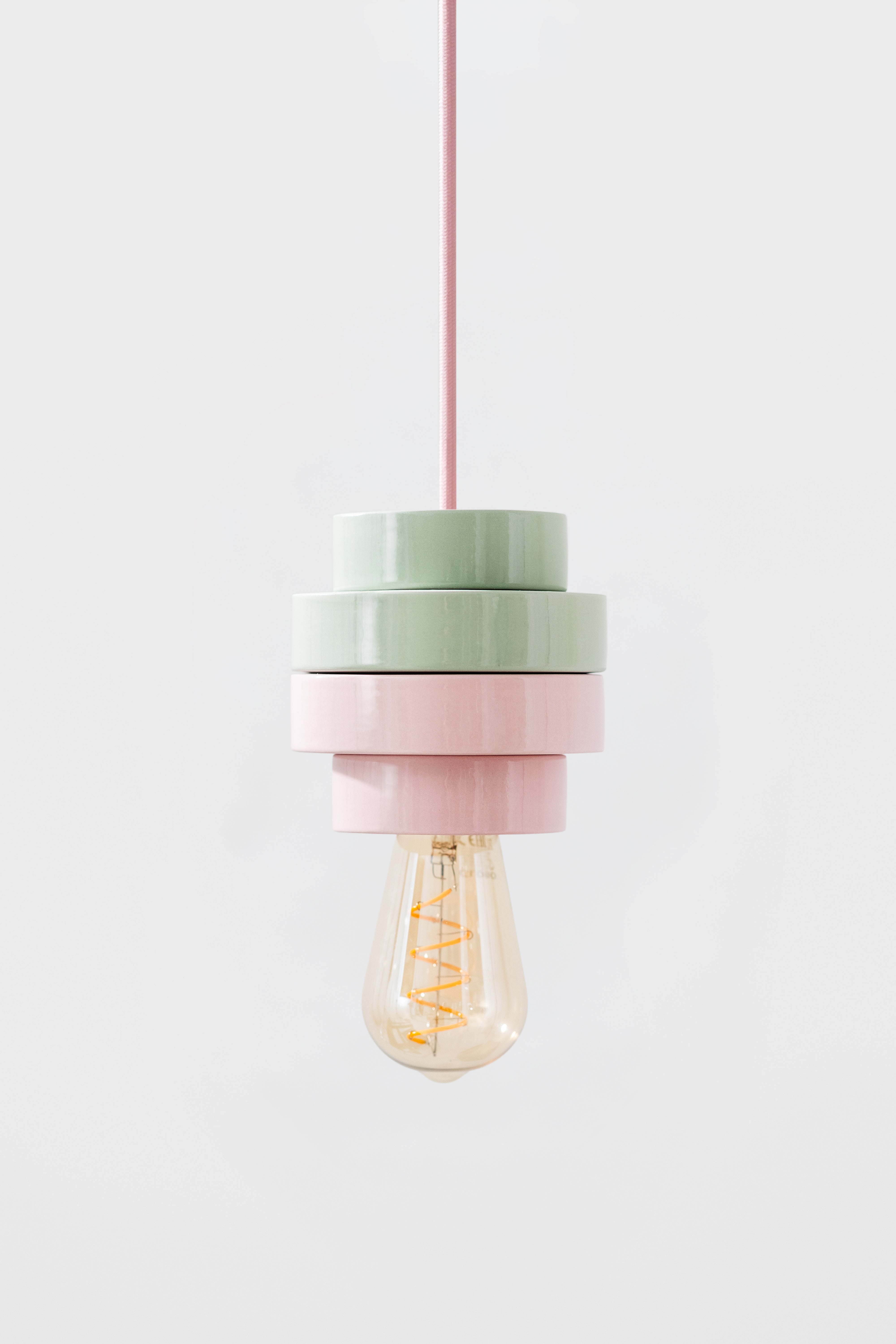 PLINTH / Pendant lamp - Green / Pink mix