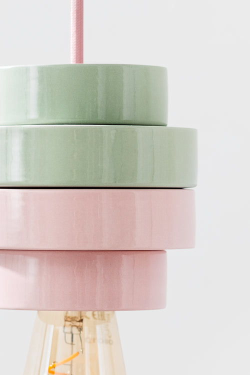 PLINTH / Pendant lamp - Green / Pink mix
