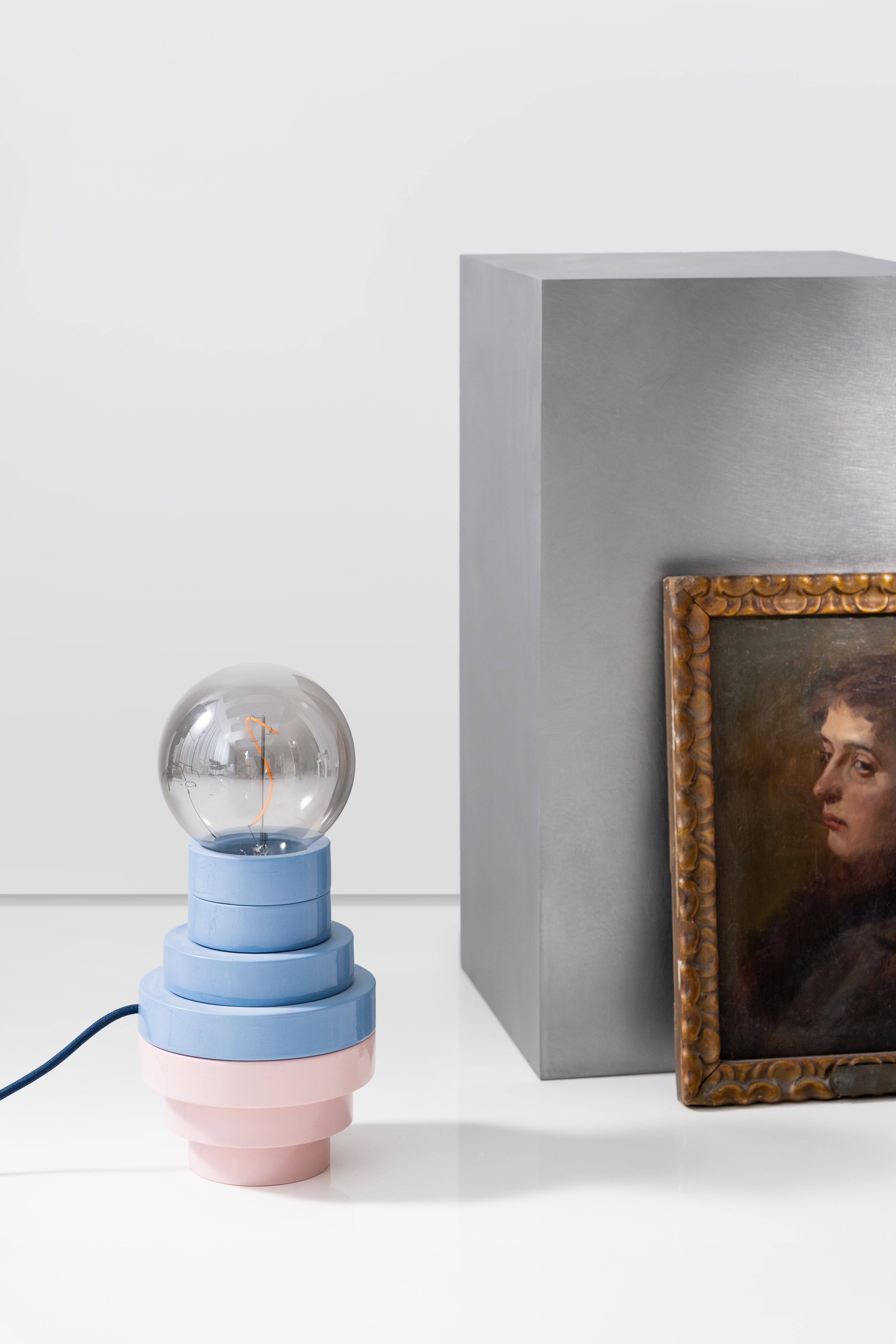 PLINTH / Flore lamp / L - Pink / Blue mix
