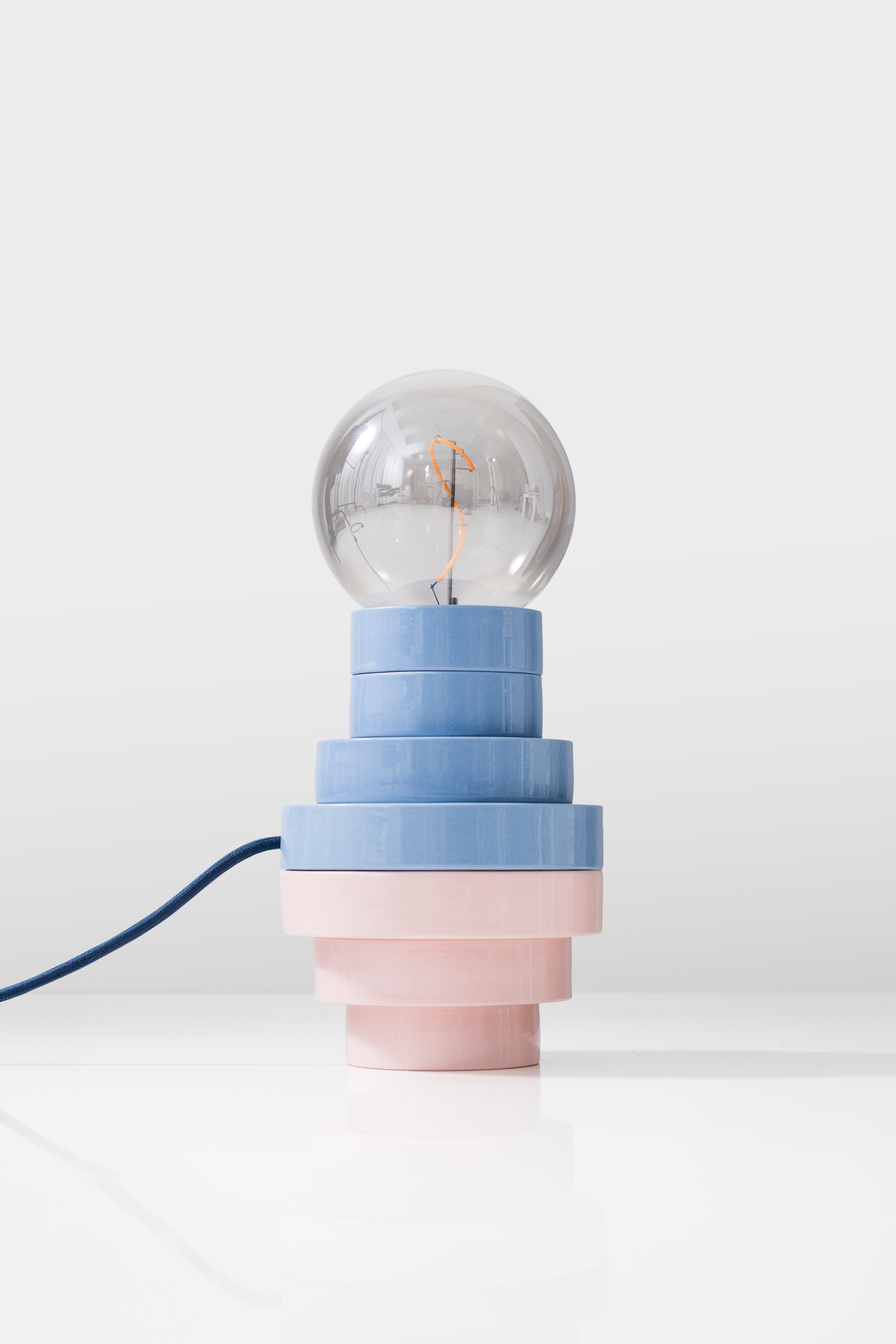 PLINTH / Flore lamp / L - Pink / Blue mix