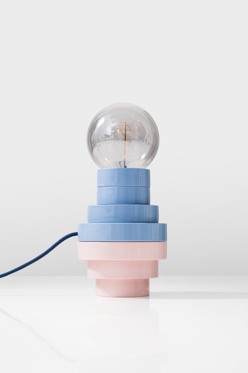PLINTH / Flore lamp / L - Pink / Blue mix