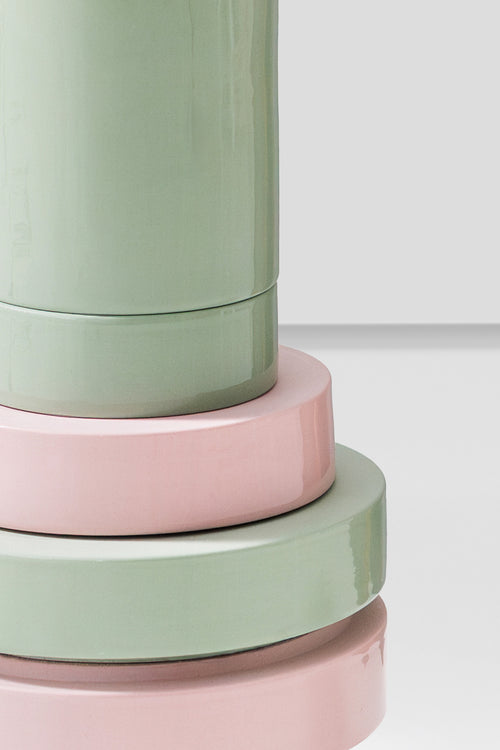 PLINTH / Flore lamp L / dome / Pink - Green mix