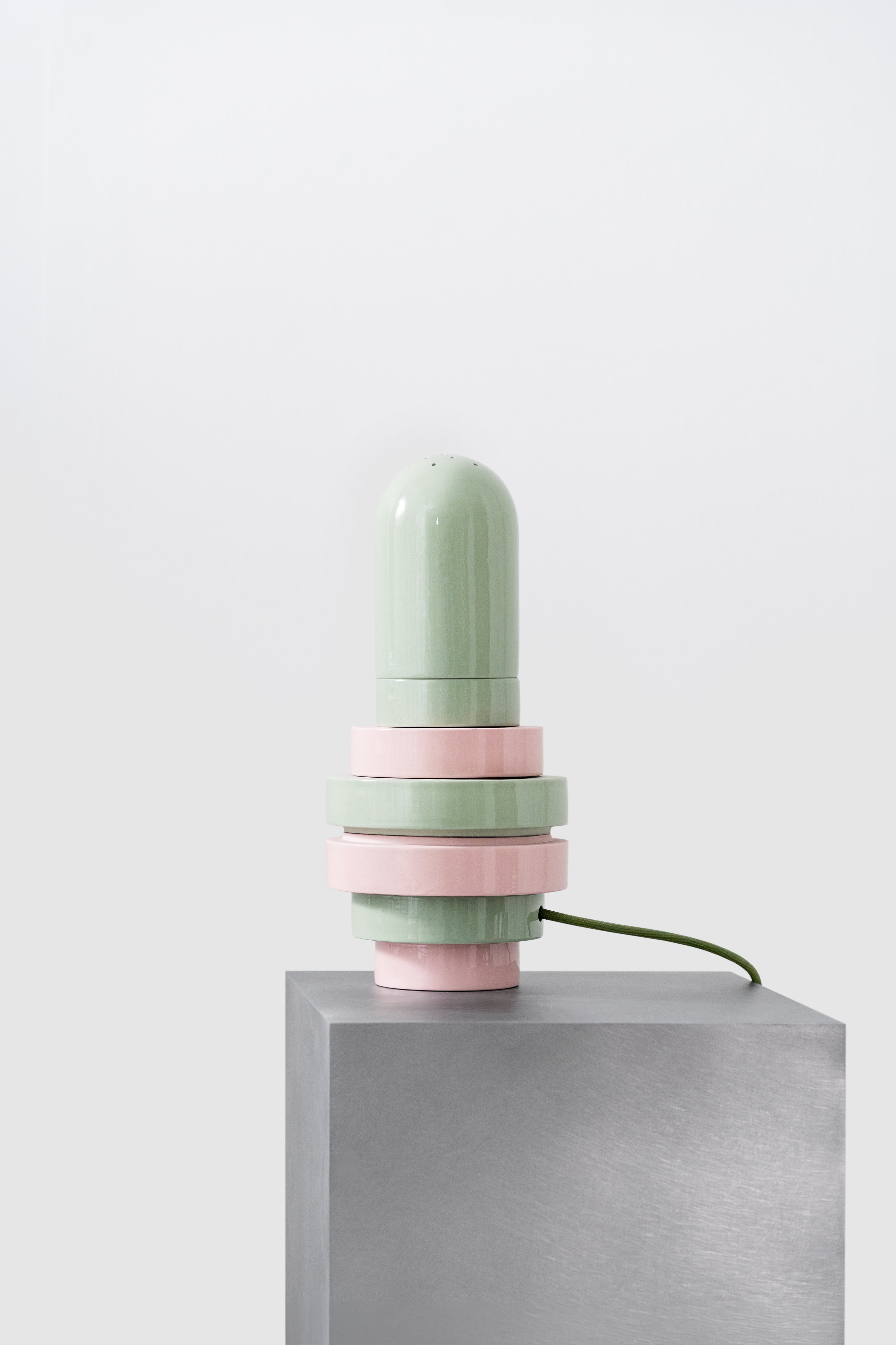 PLINTH / Flore lamp L / dome / Pink - Green mix