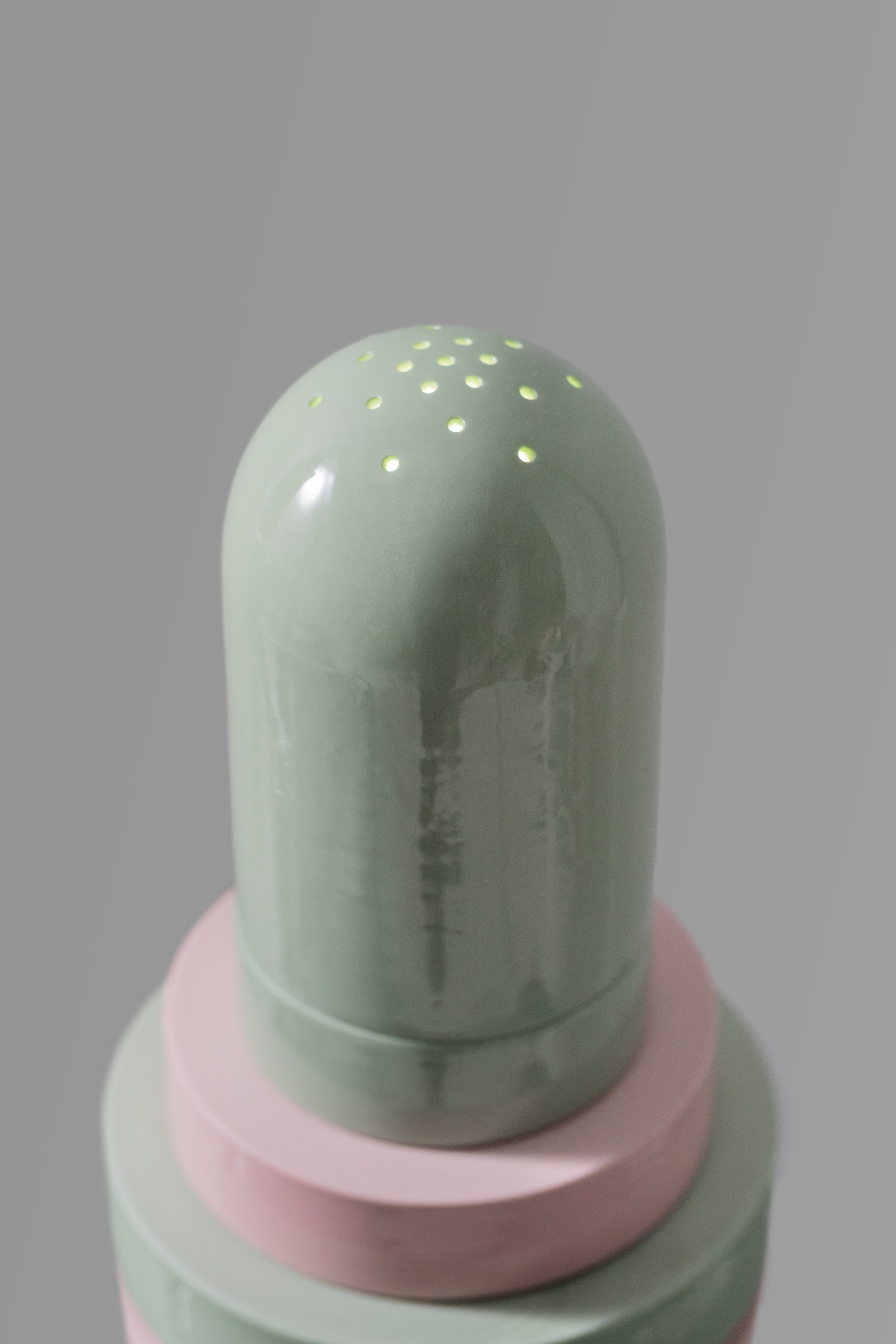 PLINTH / Flore lamp L / dome / Pink - Green mix