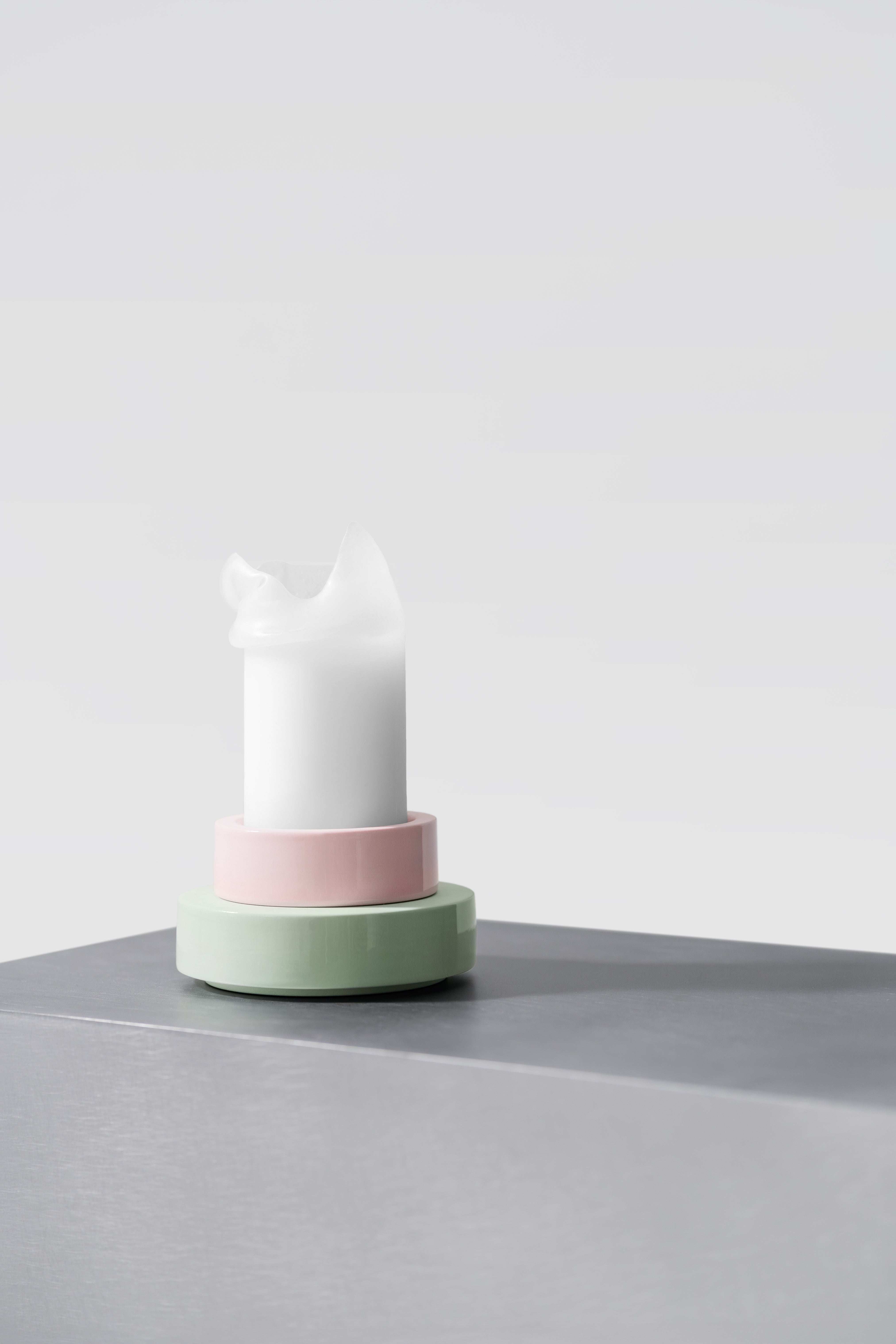 PLINTH / candle holder - Pink-Green