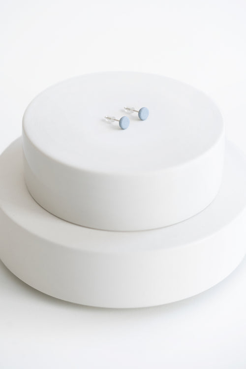DROP / Porcelain Stud Earring / Glazed - Grey