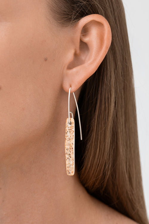 UNIQUE wood-fired porcelain statement earring with custom 925 sterling silver. Handcrafted by IAC member Márton Strohner. Limited series, made to order. STUDIO MASTRO