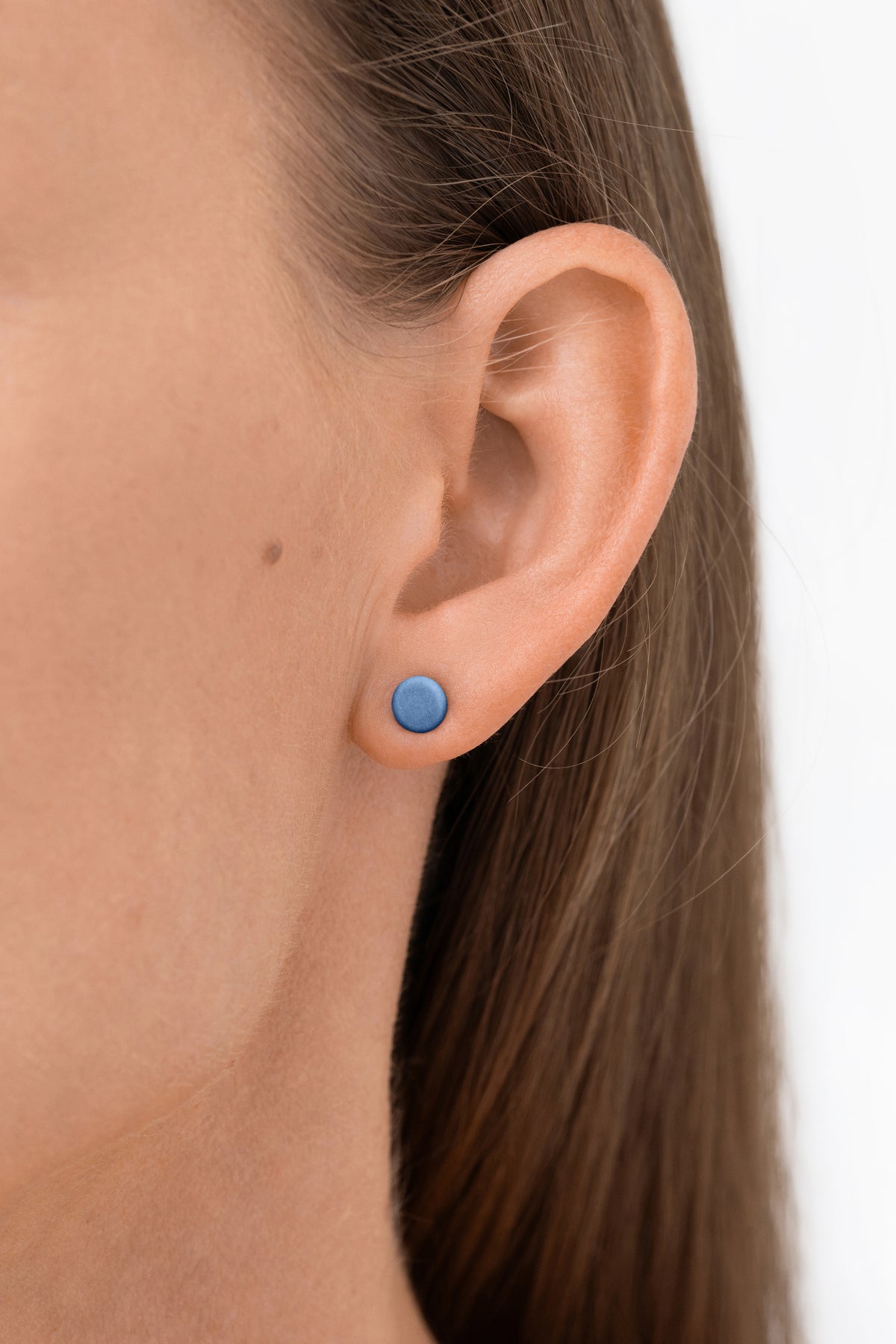 DROP / Porcelain Stud Earring / Matt - Blue