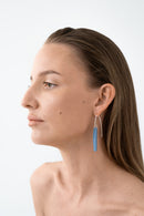 Matt blue porcelain statement earring with custom 925 sterling silver. Handcrafted by IAC member Márton Strohner. Limited series, made to order. STUDIO MASTRO