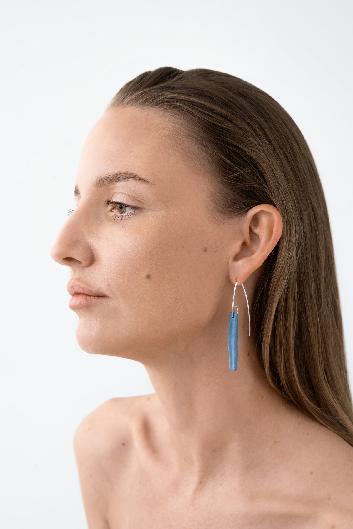 ARCH / Porcelain Statement Earring / Matt - Blue