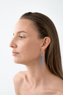 
Glazed blue porcelain statement earring with custom 925 sterling silver. Handcrafted by IAC member Márton Strohner. Limited series, made to order. STUDIO MASTRO
