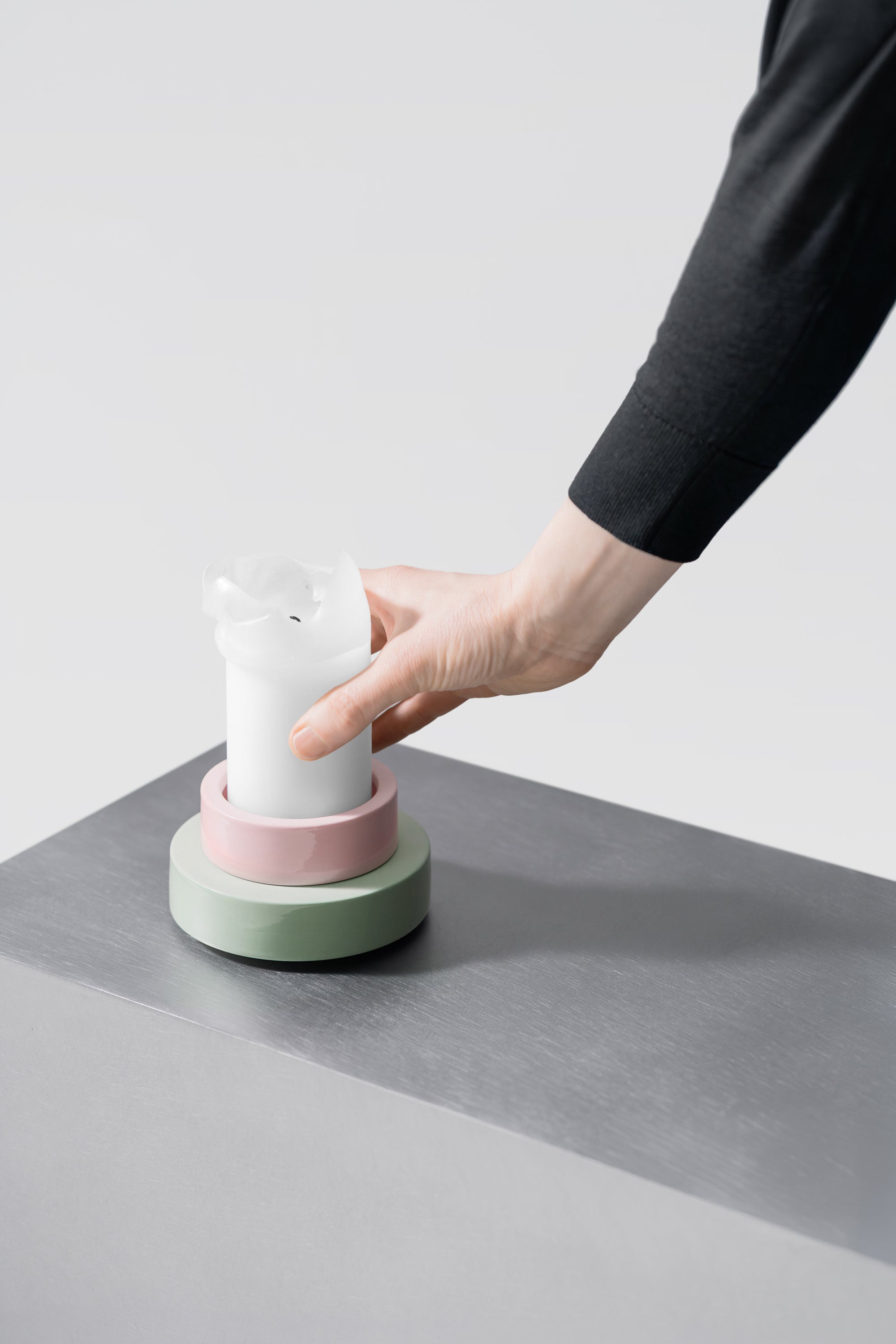 PLINTH / candle holder - Pink-Green