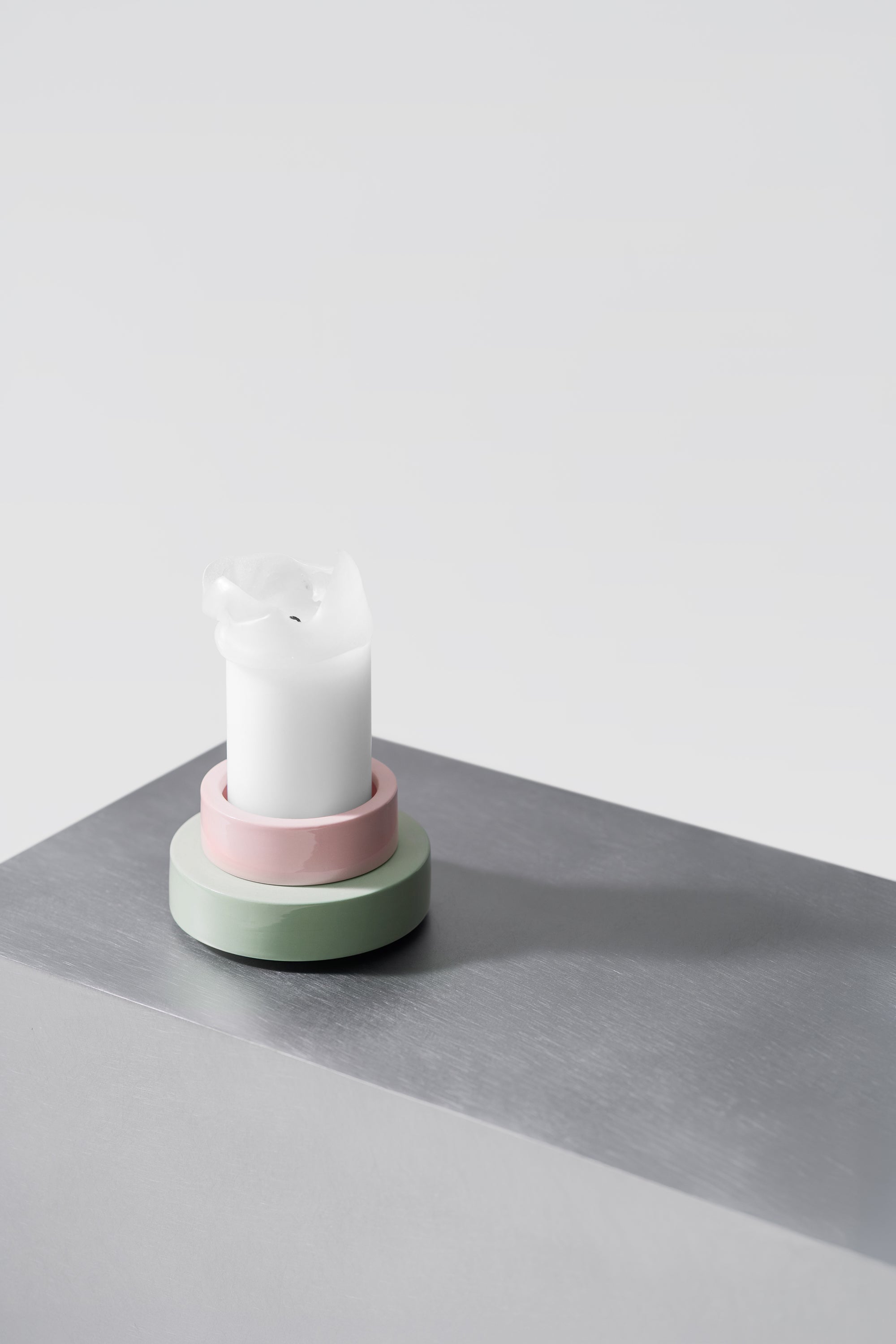 PLINTH / candle holder - Pink-Green