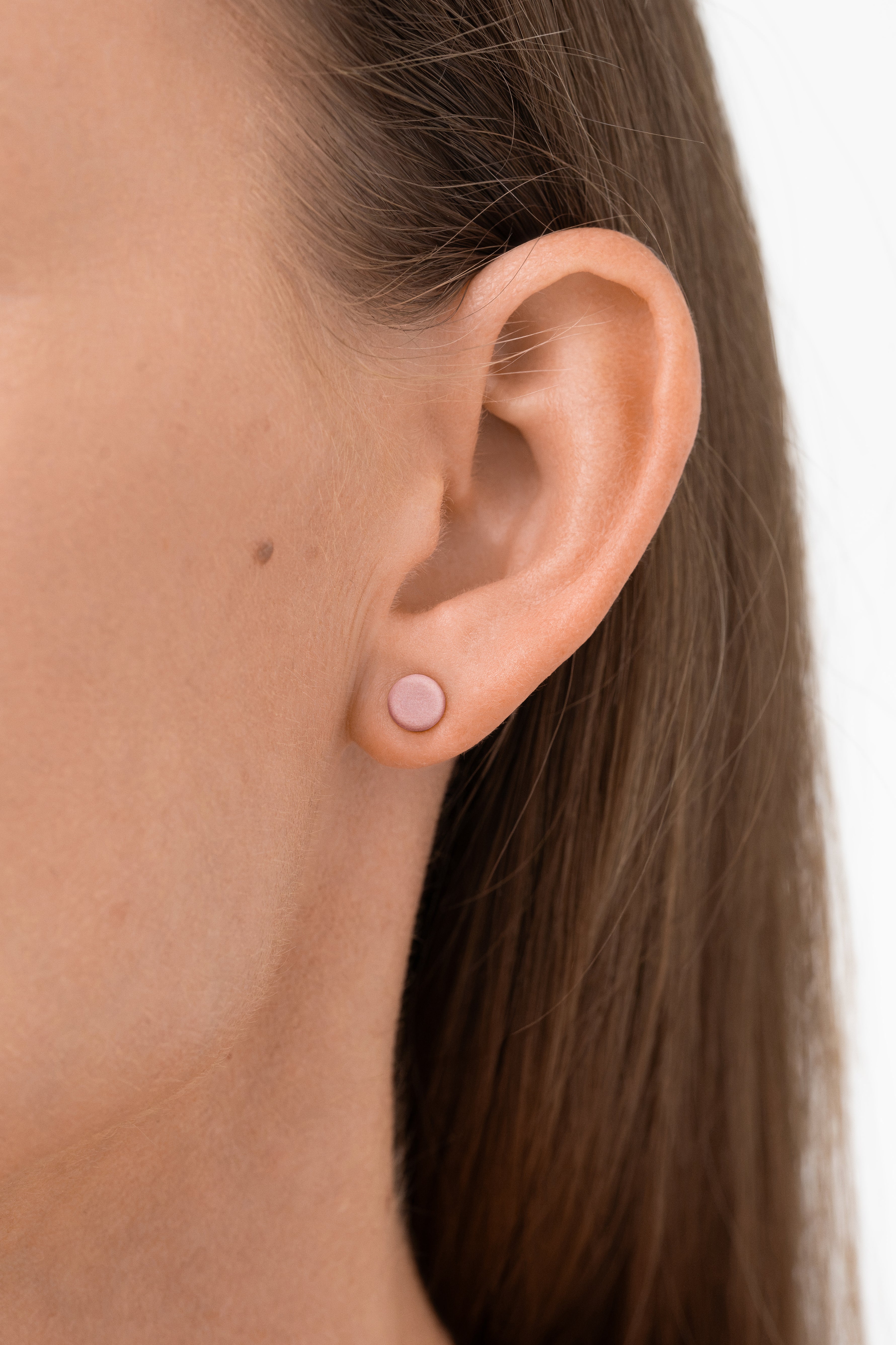 DROP / Porcelain Stud Earring / Matt - Pink