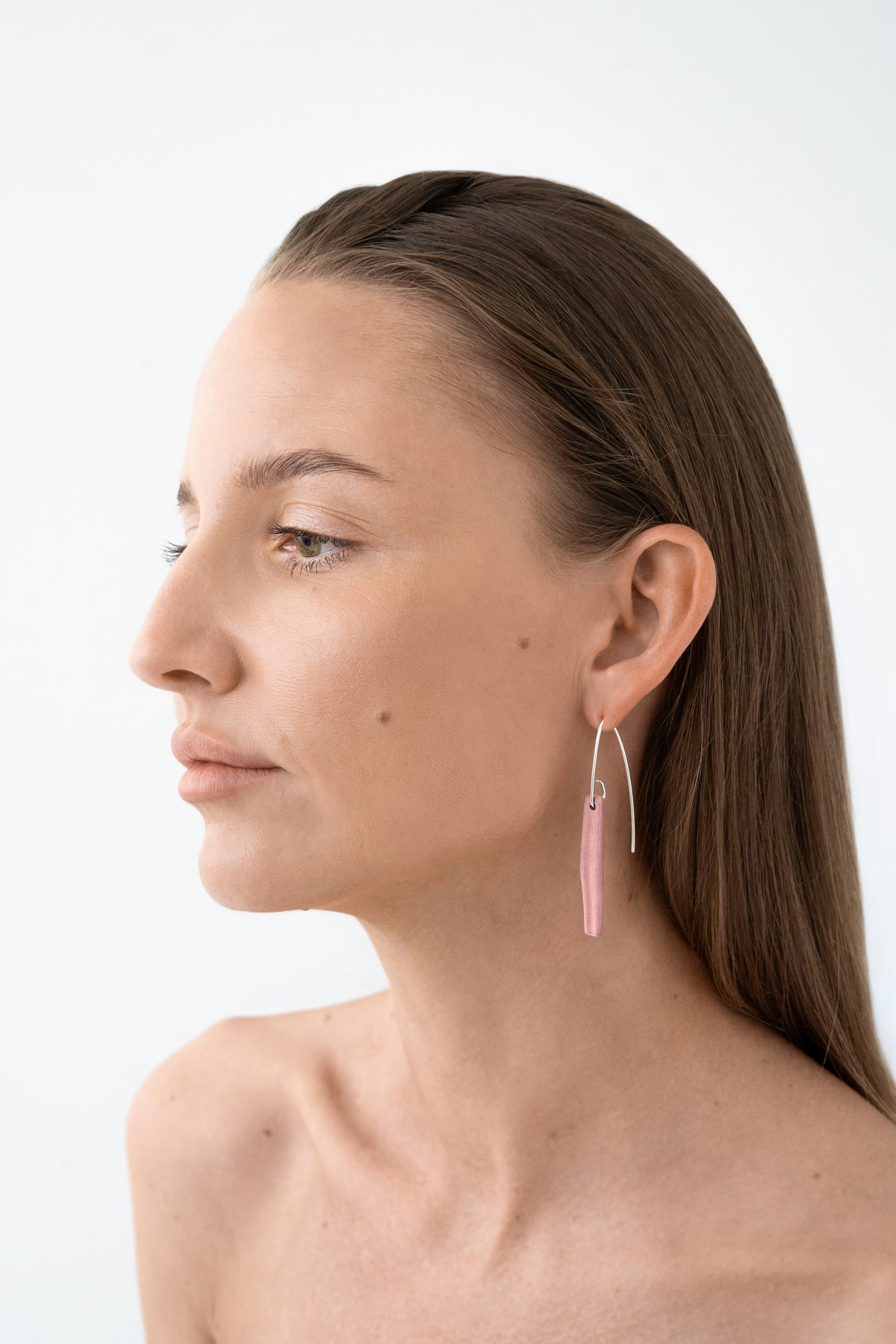 ARCH / Porcelain Statement Earring / Matt - Pink