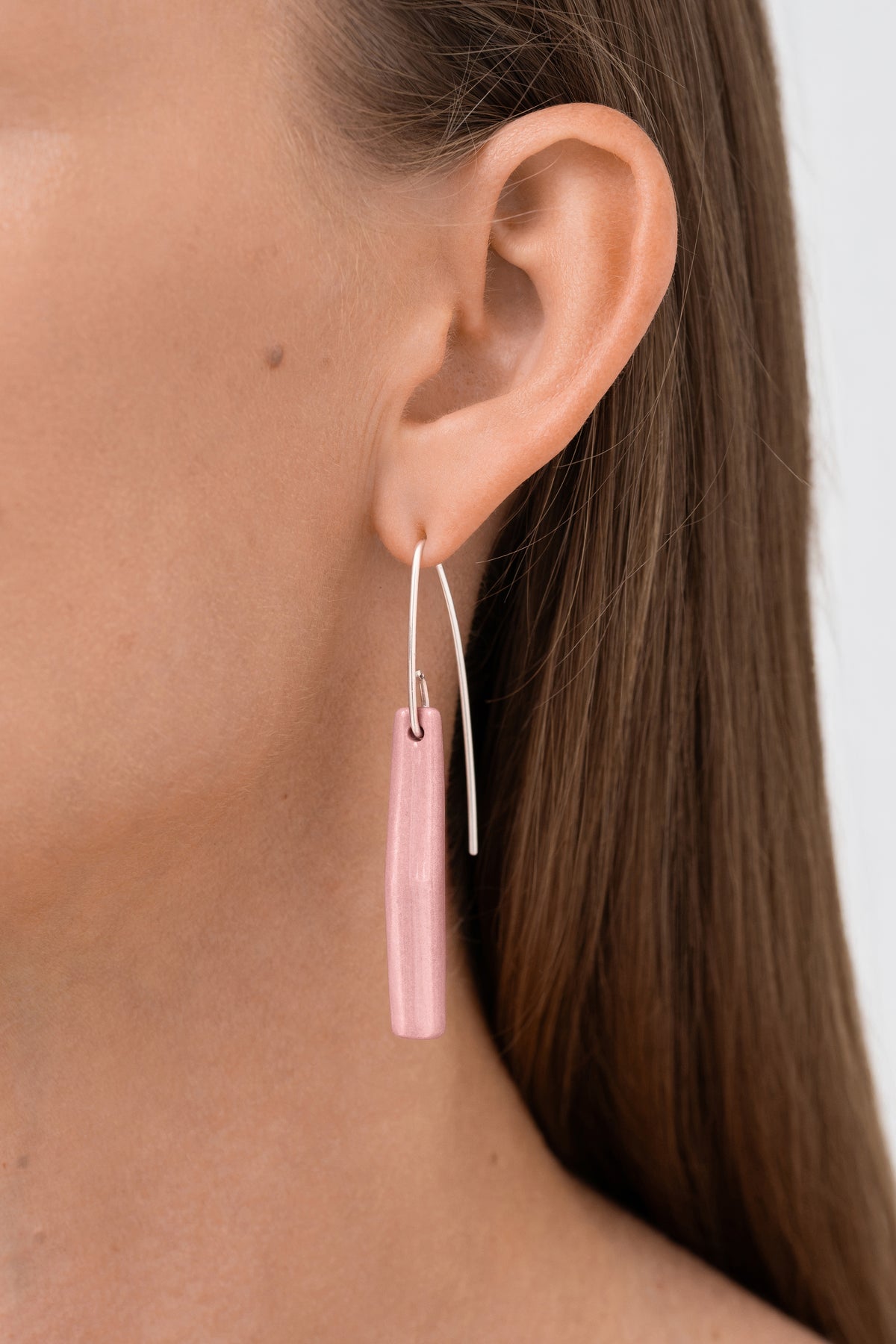 ARCH / Porcelain Statement Earring / Glazed - Pink
