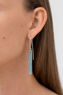 Glazed grey porcelain statement earring with custom 925 sterling silver. Handcrafted by IAC member Márton Strohner. Limited series, made to order. STUDIO MASTRO