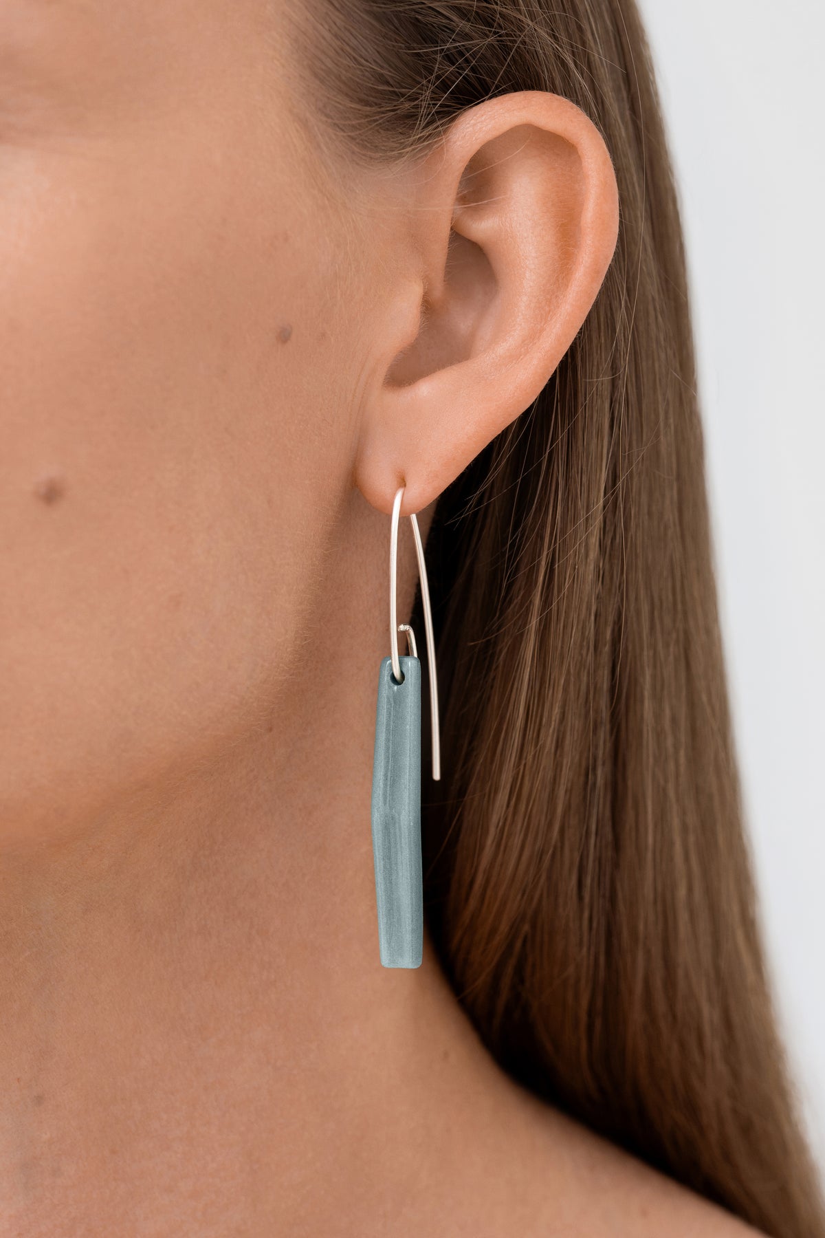 ARCH / Porcelain Statement Earring / Glazed - Grey
