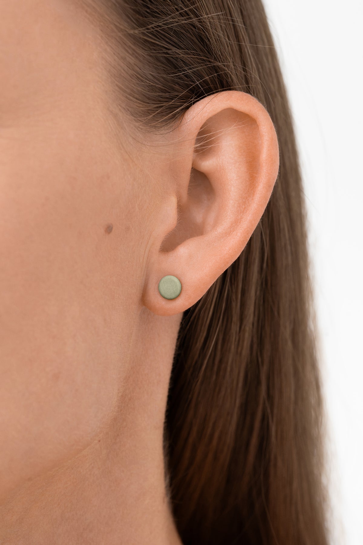 DROP / Porcelain Stud Earring / Matt - Green