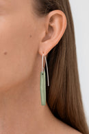 Matt green porcelain statement earring with custom 925 sterling silver. Handcrafted by IAC member Márton Strohner. Limited series, made to order. STUDIO MASTRO