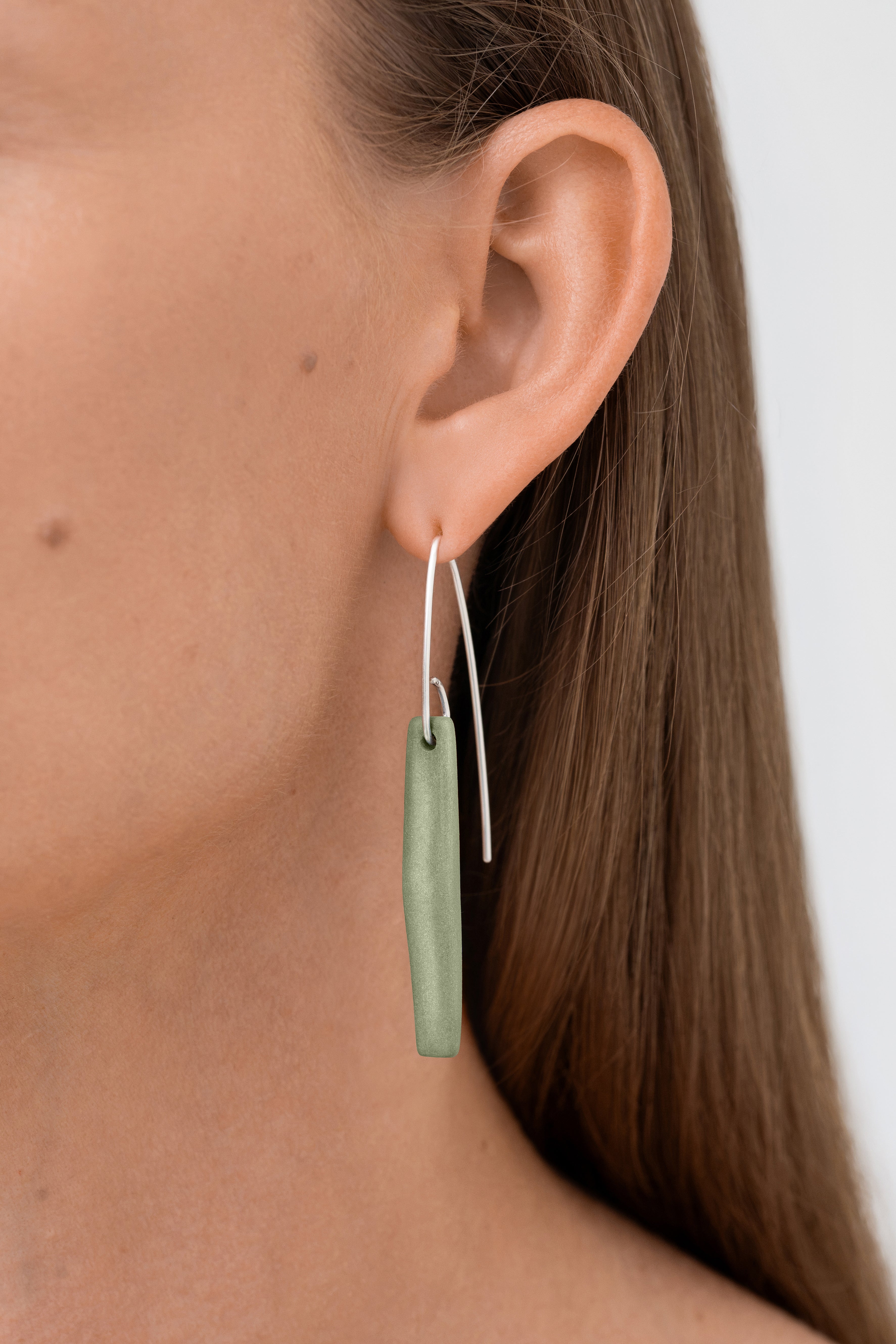 ARCH / Porcelain Statement Earring / Matt - Green